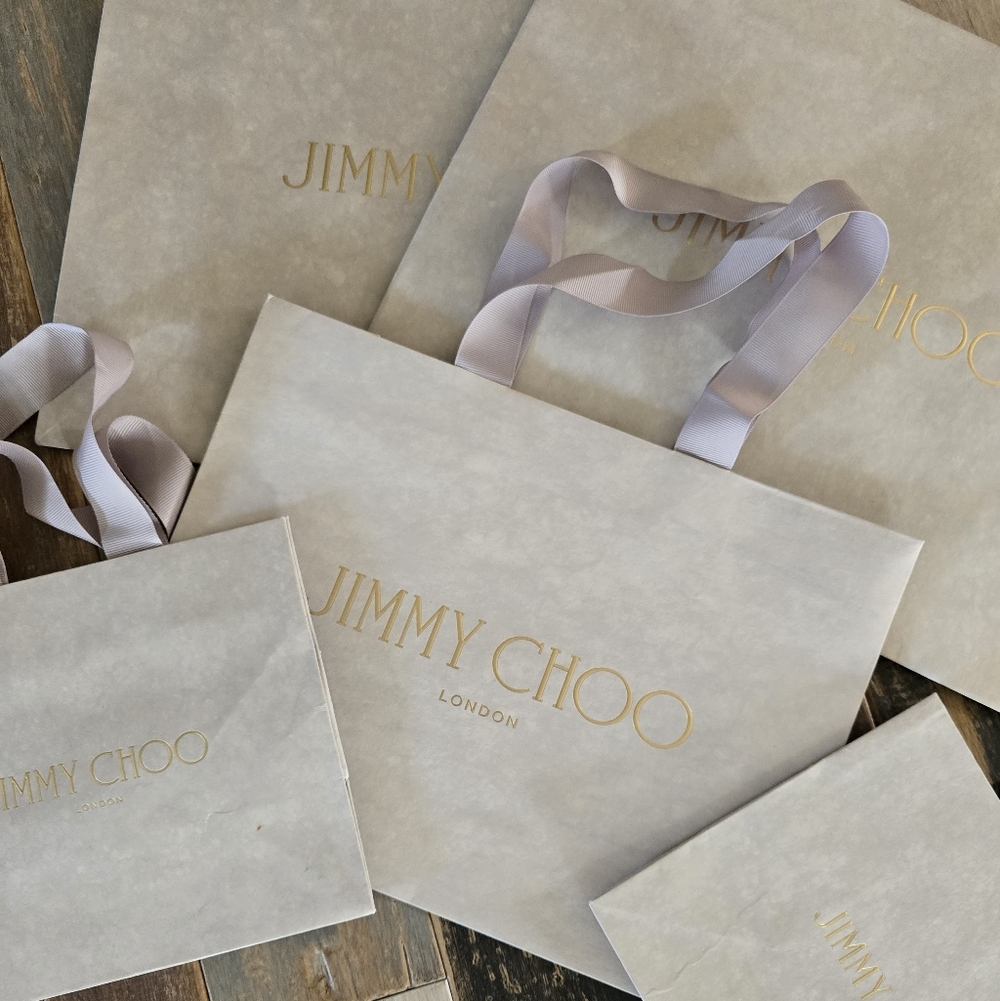 Jimmy Choo Cream/Gray Gift Bag Set - Picture 9 of 13